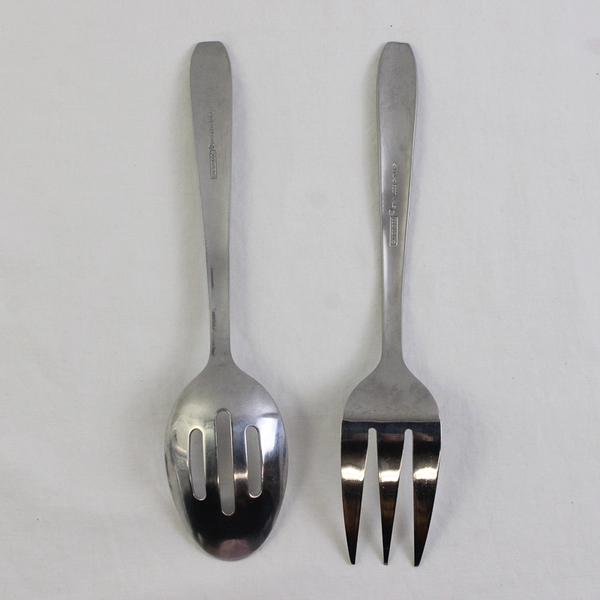 Lot Of 2 Cambridge Silver Asher-Sand (Stainless) Flatware Serving Set