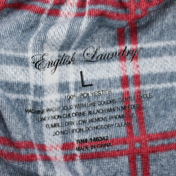 English Laundry Blue and Red Plaid Pajama Pants Men's Size Large