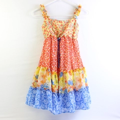 Jona Michelle Multicolor Floral Ruffle Strap Tiered Babydoll Dress Girls' Sz 10