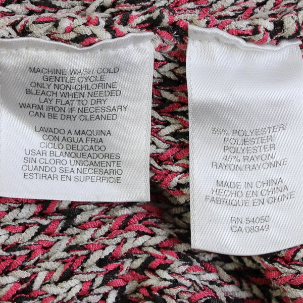 Jones New York Women's 2X Multicolor Crochet Button Up Cardigan