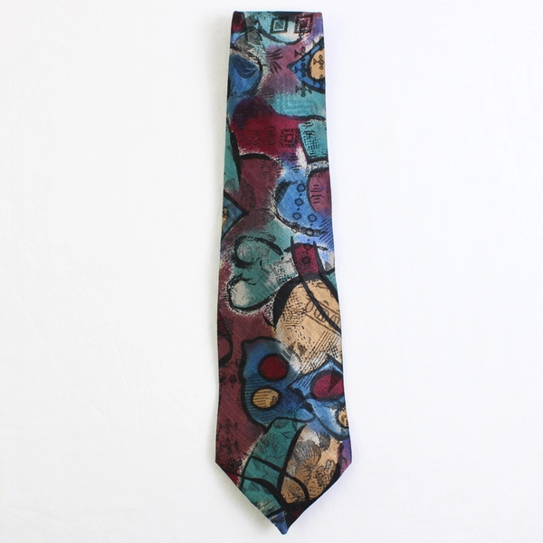Windridge Mervyns Multicolor Abstract Print Men's Necktie 59" 