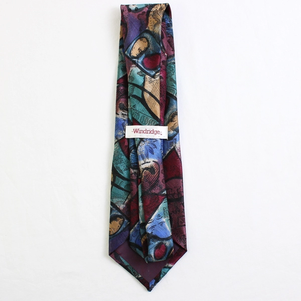 Windridge Mervyns Multicolor Abstract Print Men's Necktie 59" 