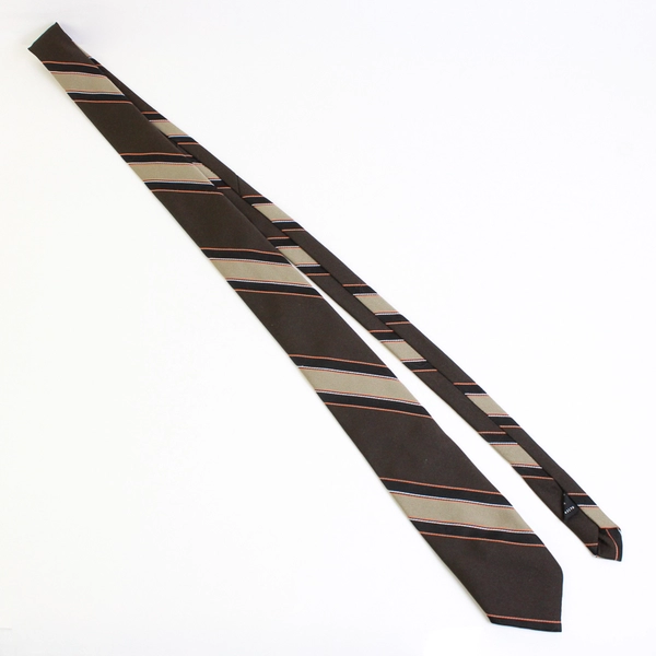 Lot of 2 John Blair Striped Men's Neckties Red and Brown 58" and 59"