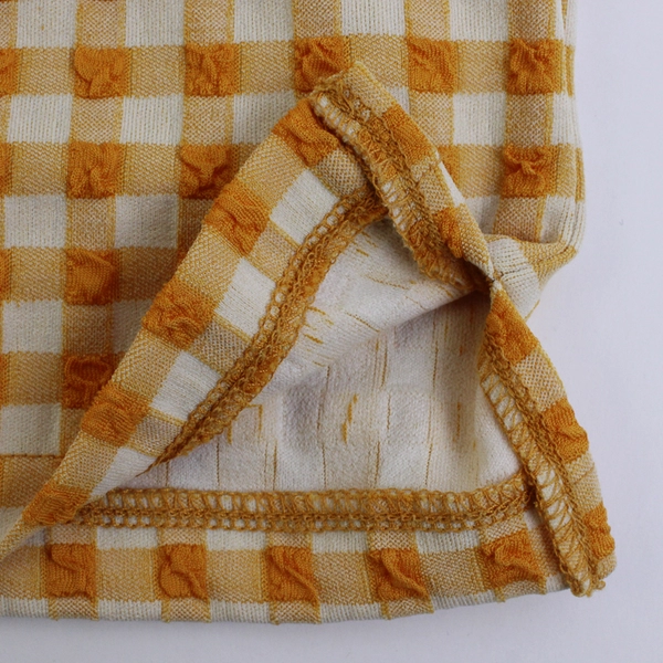 Madewell Yellow-Orange Gingham Spaghetti Strap Cropped Tank Women's Medium