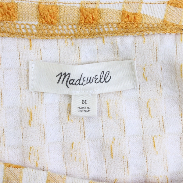 Madewell Yellow-Orange Gingham Spaghetti Strap Cropped Tank Women's Medium