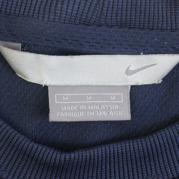 Nike Swoosh Navy Blue Short-Sleeve Thick Mesh Athletic T-Shirt Men's Medium