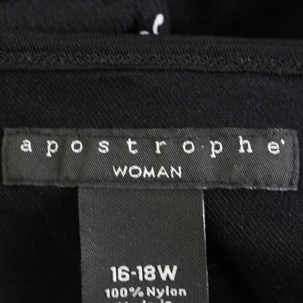 Apostrophe Black/White Quarter Length Sleeve Blouse Women's Size 16-18W