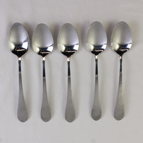 Lot Of 5 International Silver Ridgefield (Stainless) Flatware Soup Spoons 8.25"
