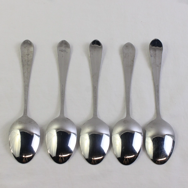 Lot Of 5 International Silver Ridgefield (Stainless) Flatware Soup Spoons 8.25"