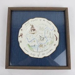 Framed Hand-Painted San Angelo Texas Souvenir Plate