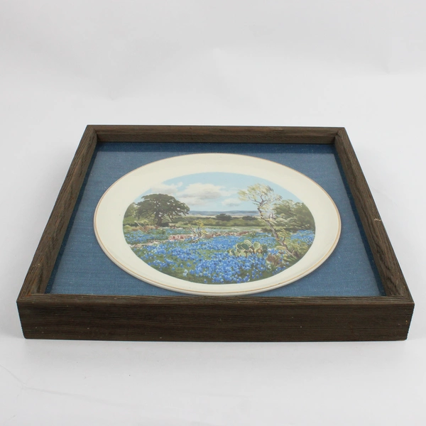 Dashby Kilns Texas Bluebonnets by Porfirio Salinas Framed Plate