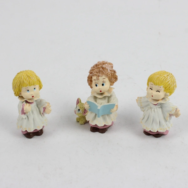 Lot of 3 Children Holiday Christmas Caroling Miniature Figurines 