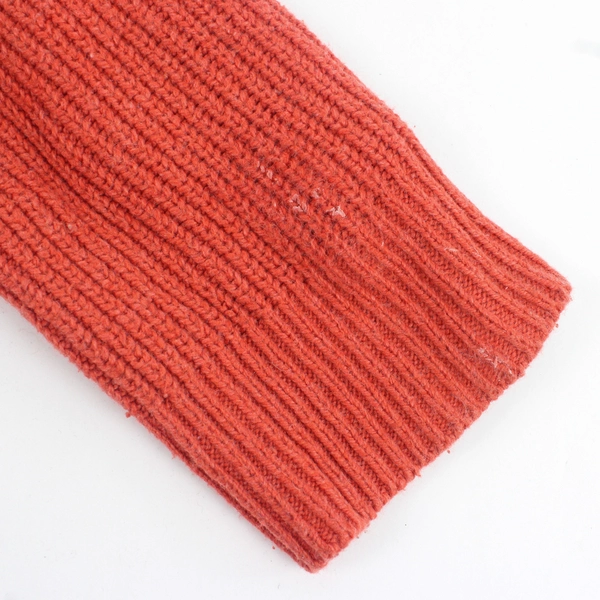 Madewell Women's L Dark Coral Long Sleeve Chunky Knit Pullover Sweater