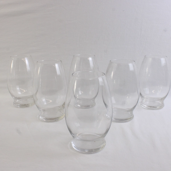 Lot Of 6 Matching Unbranded Clear Mario Glass Vases Terrariums Craft Decor 7.25"