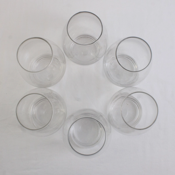 Lot Of 6 Matching Unbranded Clear Mario Glass Vases Terrariums Craft Decor 7.25"