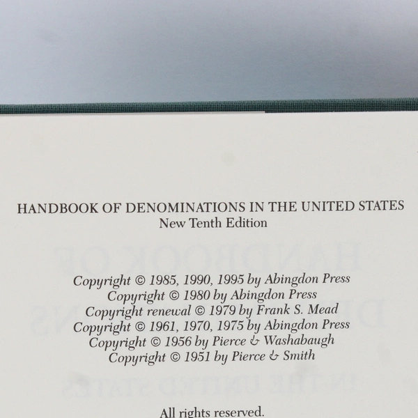 Handbook of Denominations in the United States Frank S Mead 1995 Hardcover DJ