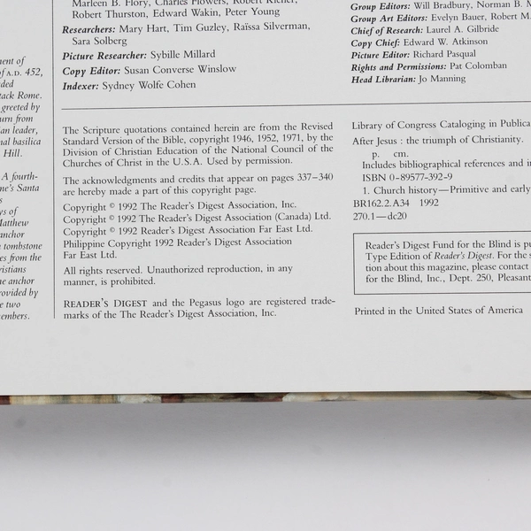 Reader's Digest After Jesus The Triumph of Christianity 1992 Hardcover
