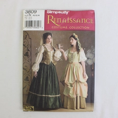 Simplicity Andrea Schewe 3809 Renaissance Costume Collection Women N 10, 12, 14