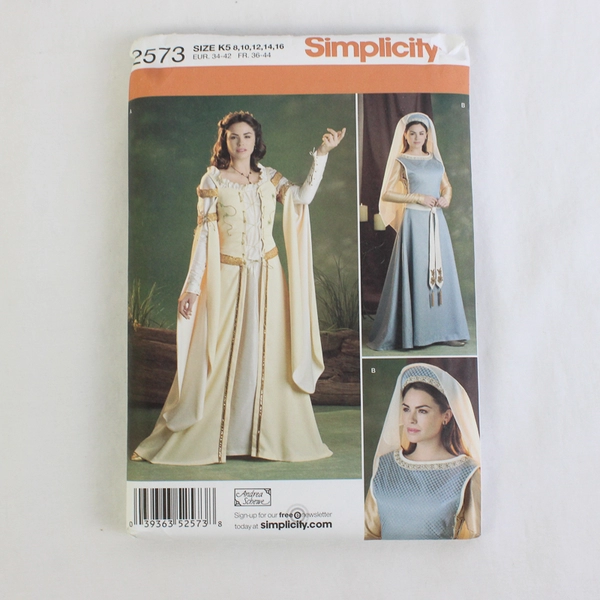 Simplicity Andrea Schewe 2573 Renaissance Costume Womens Size K5 (8,10,12,14,16)
