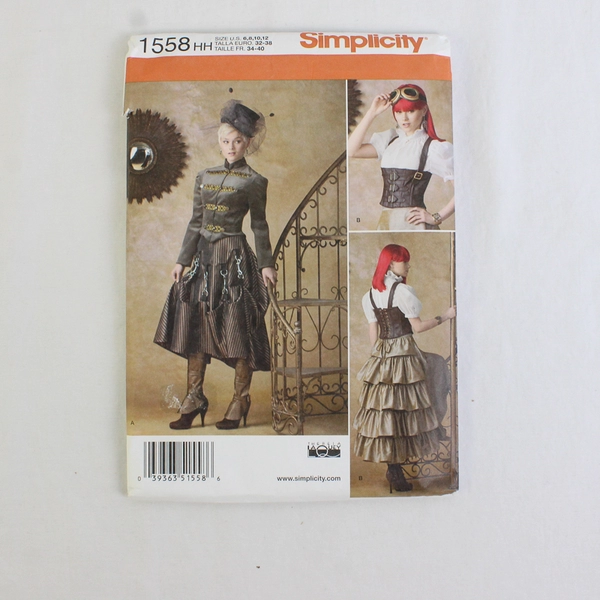 Simplicity Theresa LaQuey 1558 Steam Punk Costumes Womens Size HH (6, 8, 10, 12)
