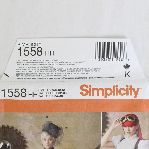 Simplicity Theresa LaQuey 1558 Steam Punk Costumes Womens Size HH (6, 8, 10, 12)