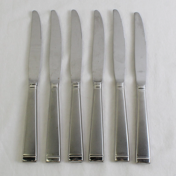Set of 6 Oneida Silver Frost Pattern Dinner Knives 9.75" Long