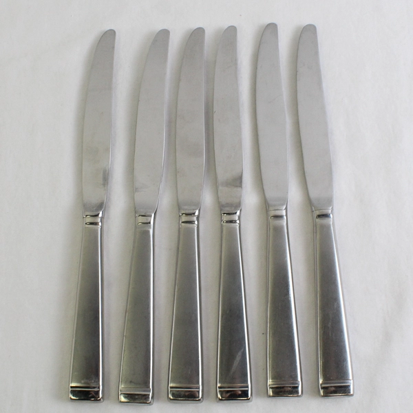 Set of 6 Oneida Silver Frost Pattern Dinner Knives 9.75" Long