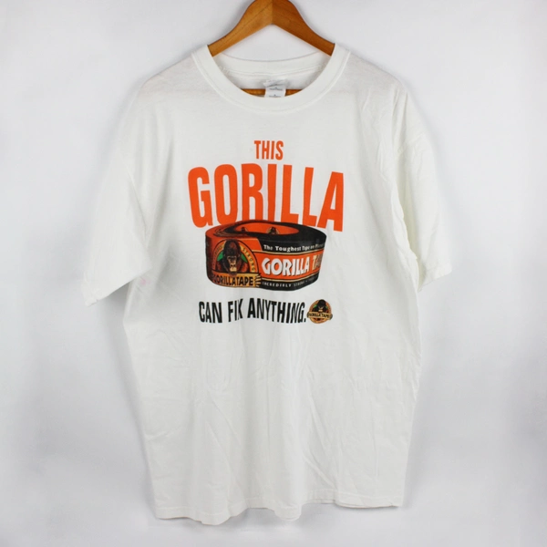 Gildan 'The Gorilla Tape Can Fix Anything' Print Short Sleeve T-Shirt Mens Sz XL