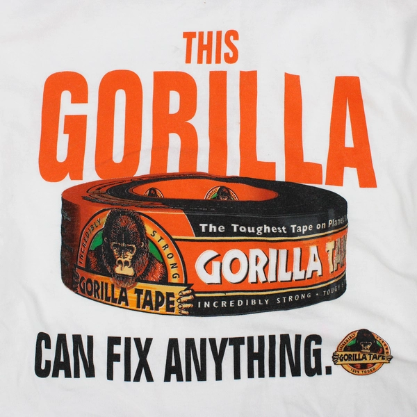 Gildan 'The Gorilla Tape Can Fix Anything' Print Short Sleeve T-Shirt Mens Sz XL