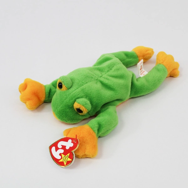 TY Beanie Babies Smoochy 1997 Green Frog With Tag Plush Doll Toy