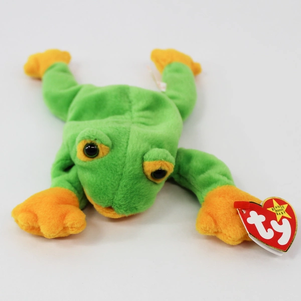 TY Beanie Babies Smoochy 1997 Green Frog With Tag Plush Doll Toy