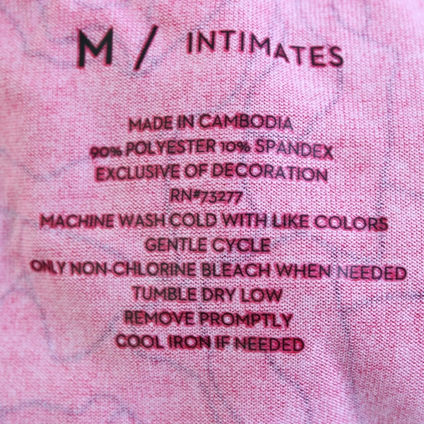 Apt. 9 Intimates Red Rose Pattern Slip Dress Black Lace Trim Women's Medium