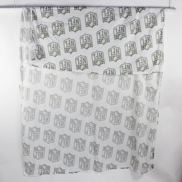 Lot Of 2 Northwest Gray/White Twin Flat Sheets 'NFL' Football & 'Go Team'