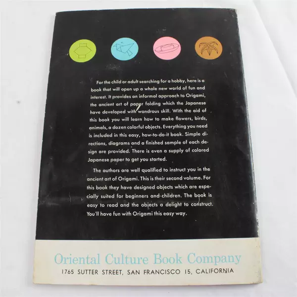 Origami Japanese Art of Folding Paper by Tokinobu Mihara 1960 PB