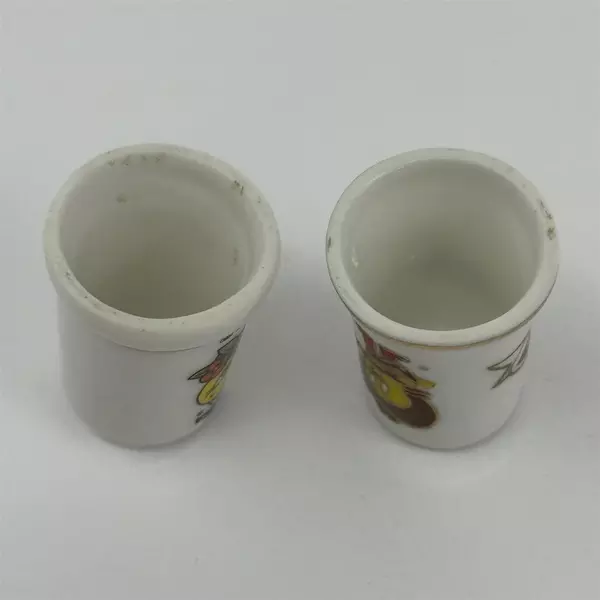 2 Vintage Tweety Bird Ceramic Porcelain Sewing Thimbles