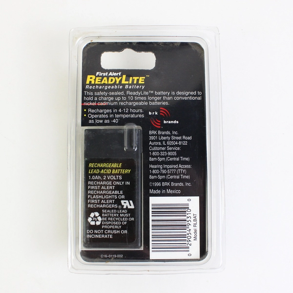 First Alert ReadyLite Light Replacement Rechargeable Battery Model RLBAT