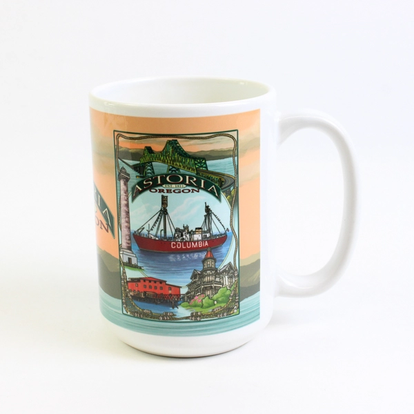Orca Coatings Astoria Oregon Scenic Coffee Cup Mug 12oz Collectible