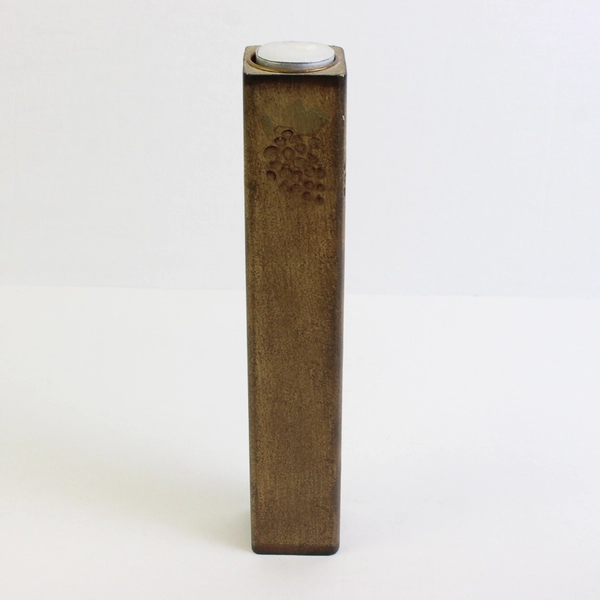 Lot of 2 Wooden Tea Light Candle Holders w/ Decorative Painted Grapes Design