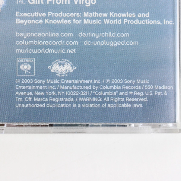 Dangerously in Love CD, Beyoncé 2003 Columbia CK 86386 Contemporary R&B