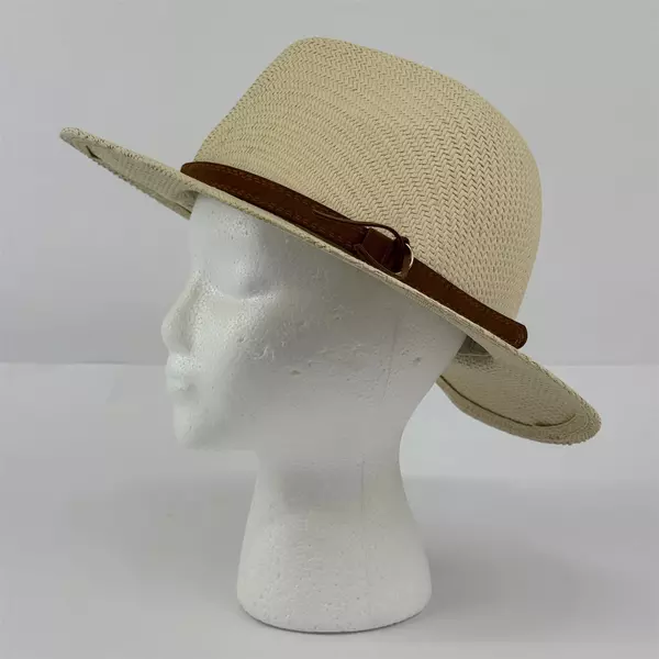 Handmade Men's 100% Genuine Toquilla Straw Hat Leather Band Made in Ecuador Sz L