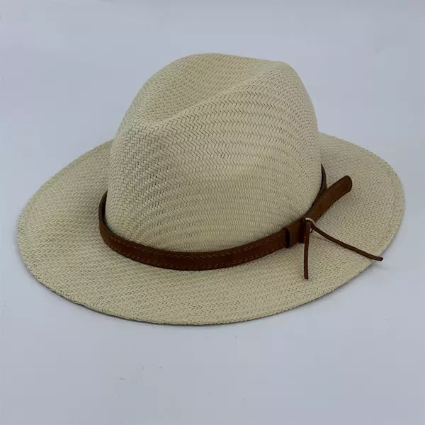 Handmade Men's 100% Genuine Toquilla Straw Hat Leather Band Made in Ecuador Sz L