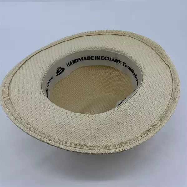 Handmade Men's 100% Genuine Toquilla Straw Hat Leather Band Made in Ecuador Sz L