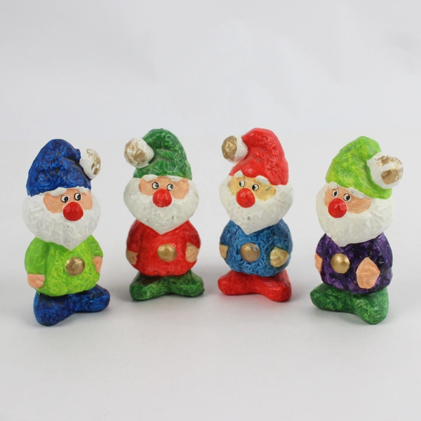 Vintage Lot of 4 ARDCO Christmas Gnome Figurines 4.5” 1960's