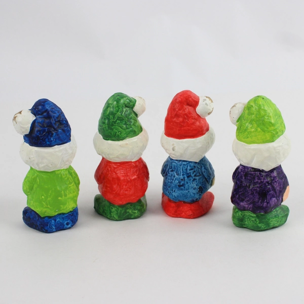 Vintage Lot of 4 ARDCO Christmas Gnome Figurines 4.5” 1960's