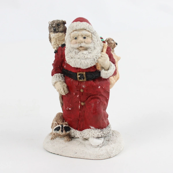 Jolly Old Elf "Wise Old Friends" Santa and Animals Figurine Made in USA 