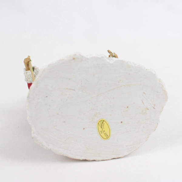 Christmas Santa Skiing Figurine Made with Fabric Mache and Resin