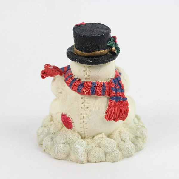 Unbranded Snowman Figurine with Pipe, Axe & Christmas Tree Christmas Decor