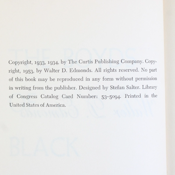 The Boyds of Black River Vintage Book, 1953 Walter D. Edmonds HC 