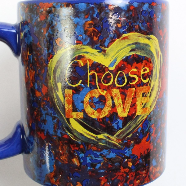 Choose Love Coffee Mug Penzeys Spices 12 oz Ceramic Colorful Voting Original Box