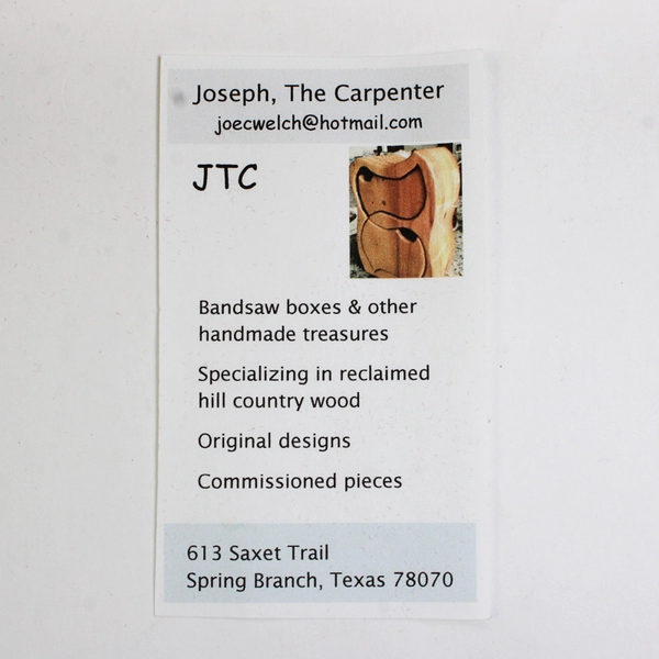 JTC Reclaimed Hill Country Wood Wooden Box with Lid Joseph the Carpenter Texas